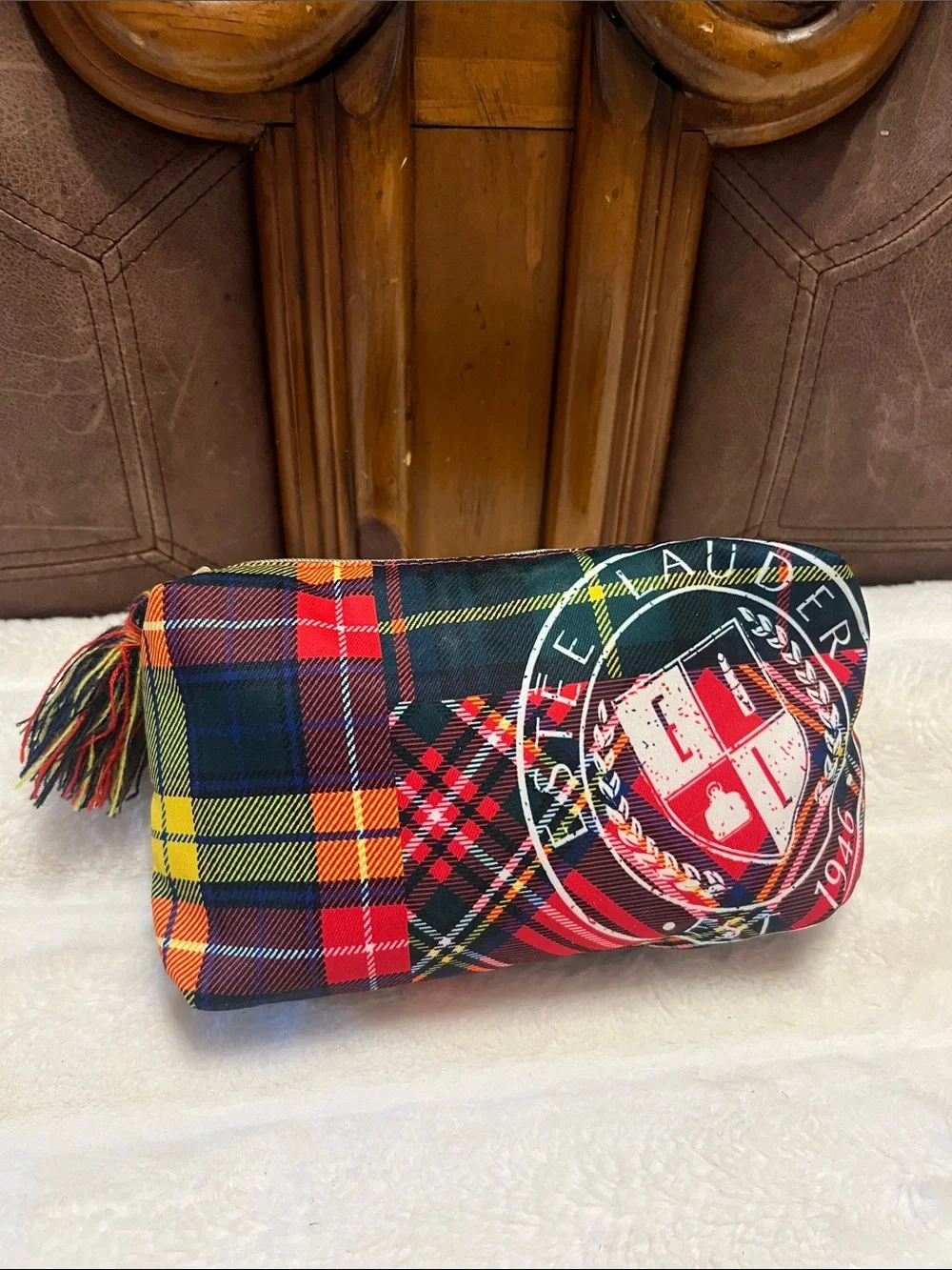 Estee Lauder colorful tartan